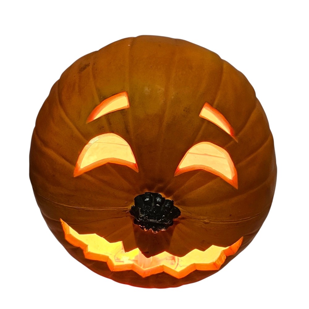 Vintage Halloween Light‎ Up Jack O Lantern Pumpkin Face Decor 13" Decor